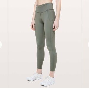 Lululemon Fast & Free 7/8 Tight Leggings Nulux 25" Size 6 Grey